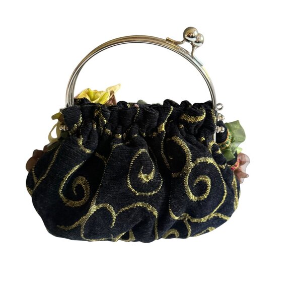 Embroidered Ribbon Rose Lace Appliques Unique Evening Bag - Picture 8 of 8